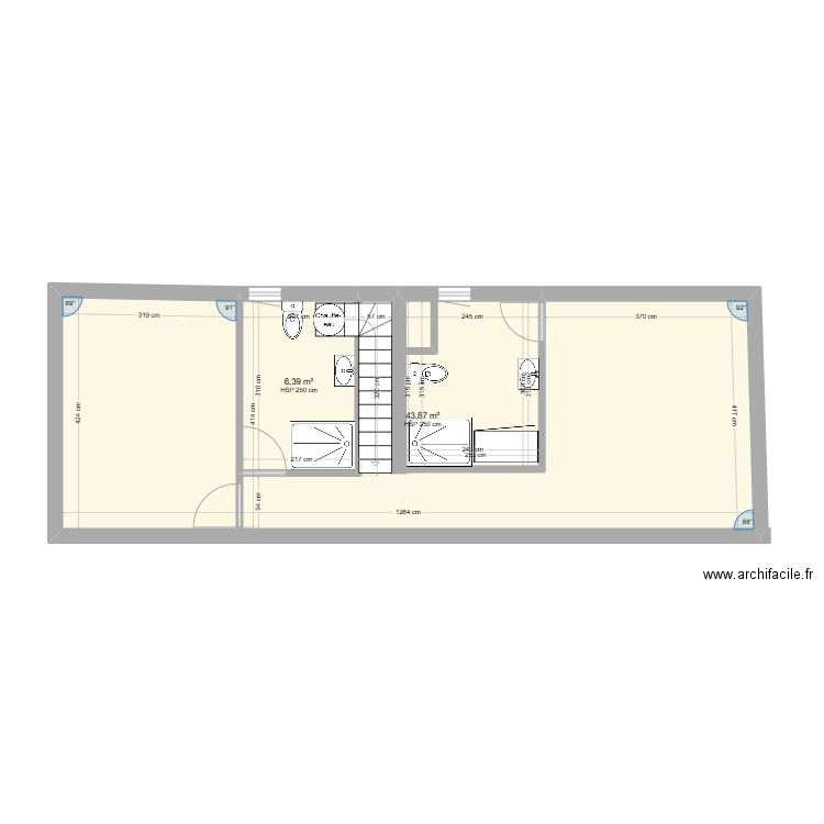 cailliat. Plan de 2 pièces et 50 m2