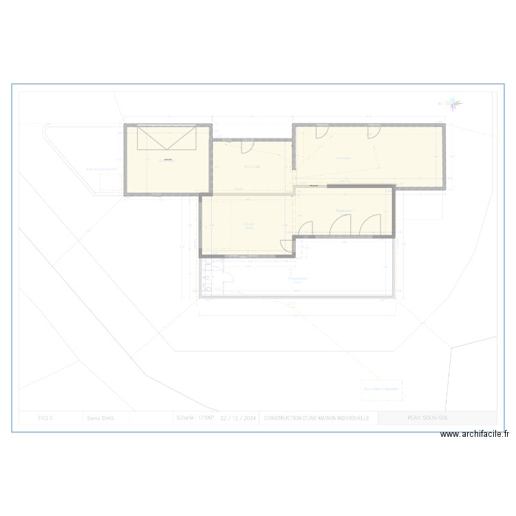 JULIO acroter. Plan de 2 pièces et 212 m2