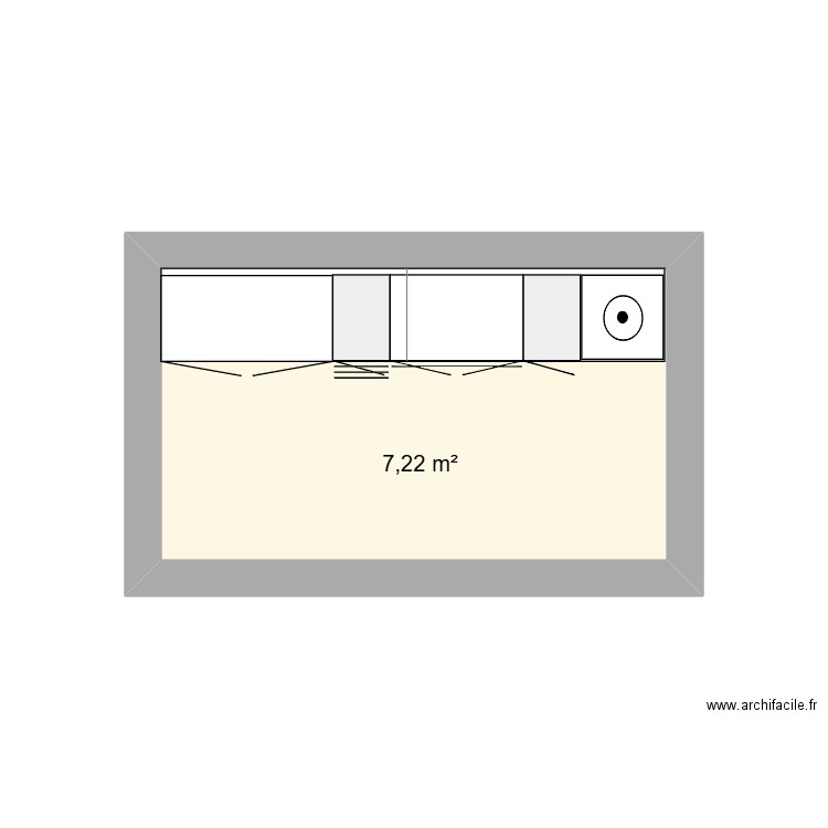 OLLIVIER 2D-Vue-Face. Plan de 1 pièce et 7 m2