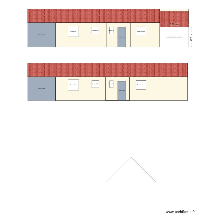 plan facade nord. Plan de 0 pièce et 0 m2