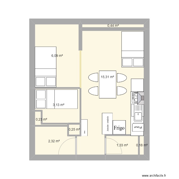 Plan Toussuire 7. Plan de 9 pièces et 29 m2