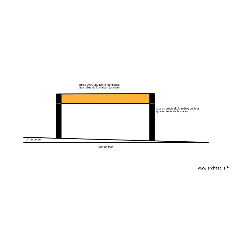 CAZALS_plan_coupe_face. Plan de 1 pièce et 2 m2