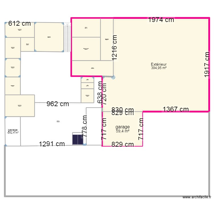 DAR AYER. Plan de 18 pièces et 837 m2