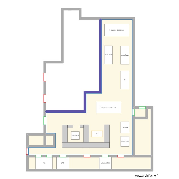 Poste4. Plan de 6 pièces et 114 m2