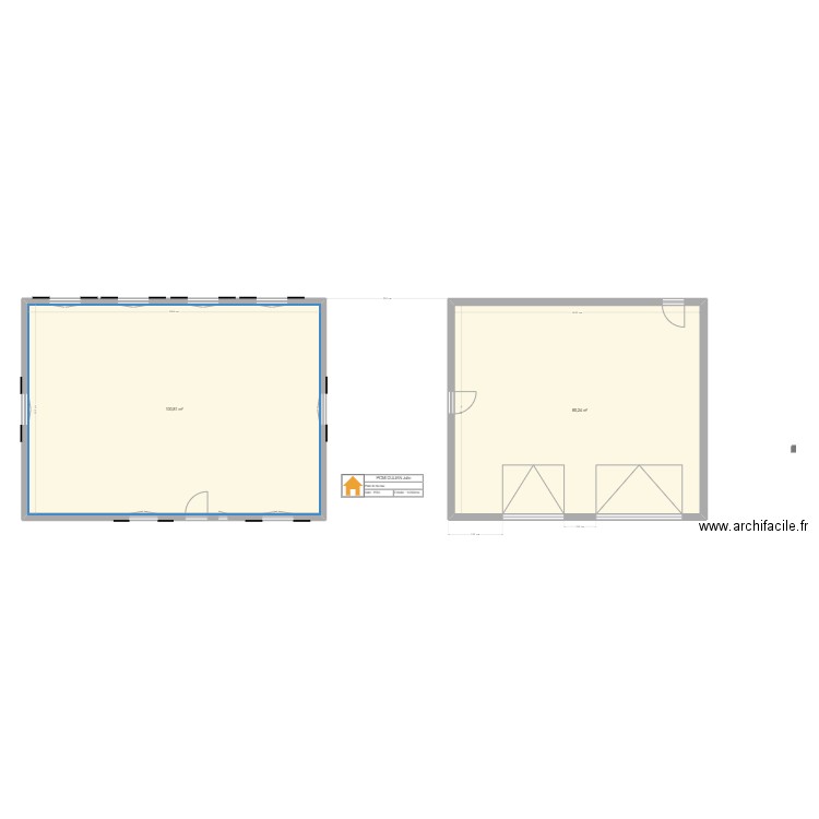 PCMI DULIAN plan de niveau. Plan de 2 pièces et 186 m2