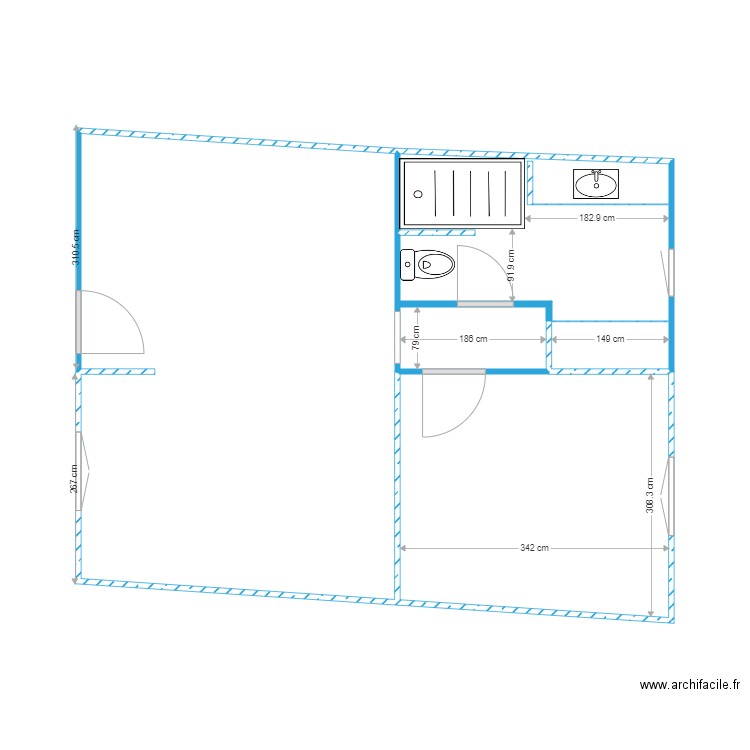 TONY 1. Plan de 5 pièces et 42 m2