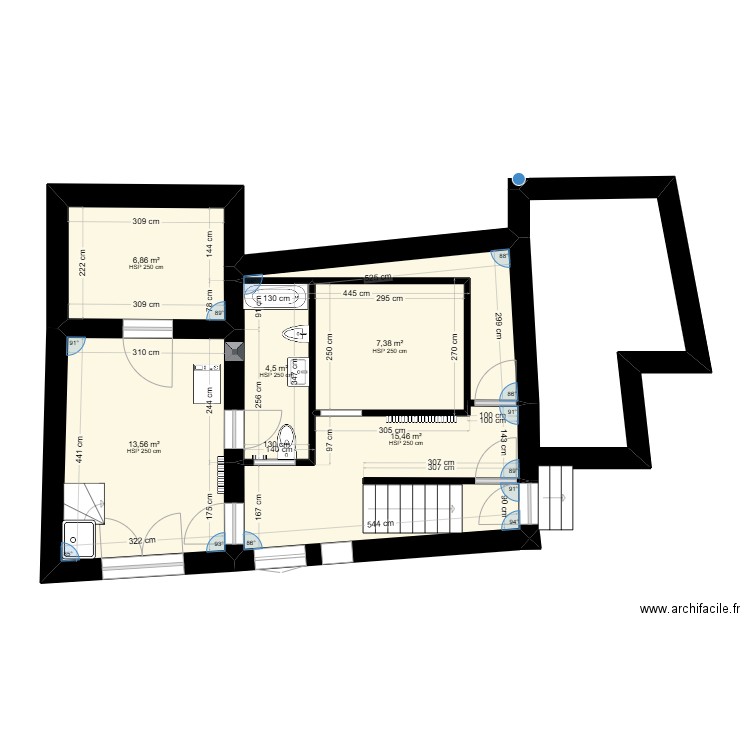 Marignier 2. Plan de 3 pièces et 23 m2