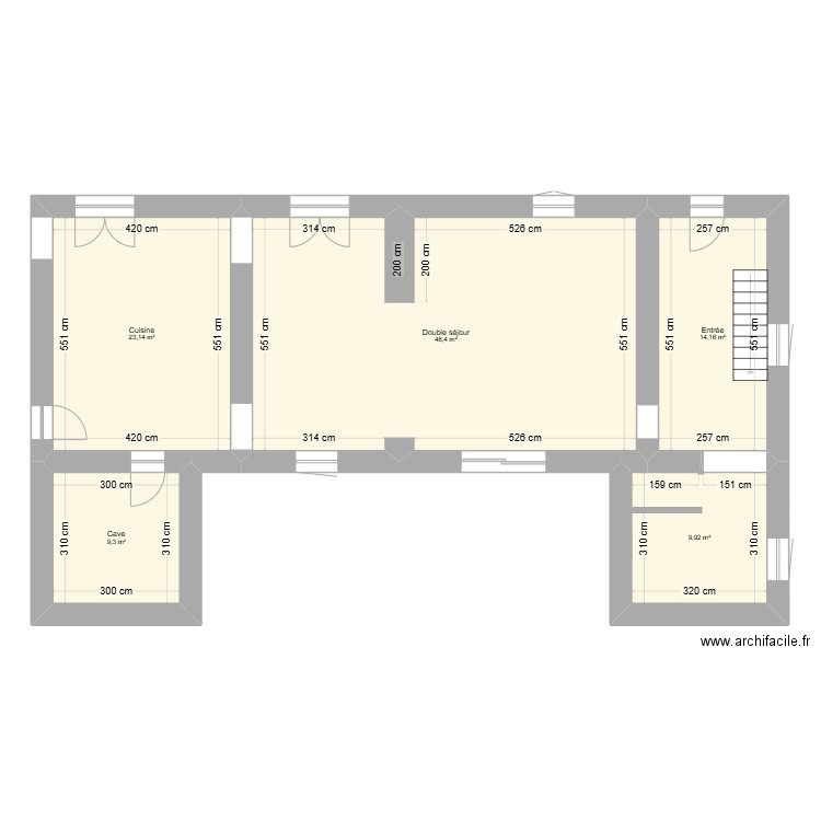 Sainte-Croix. Plan de 5 pièces et 105 m2