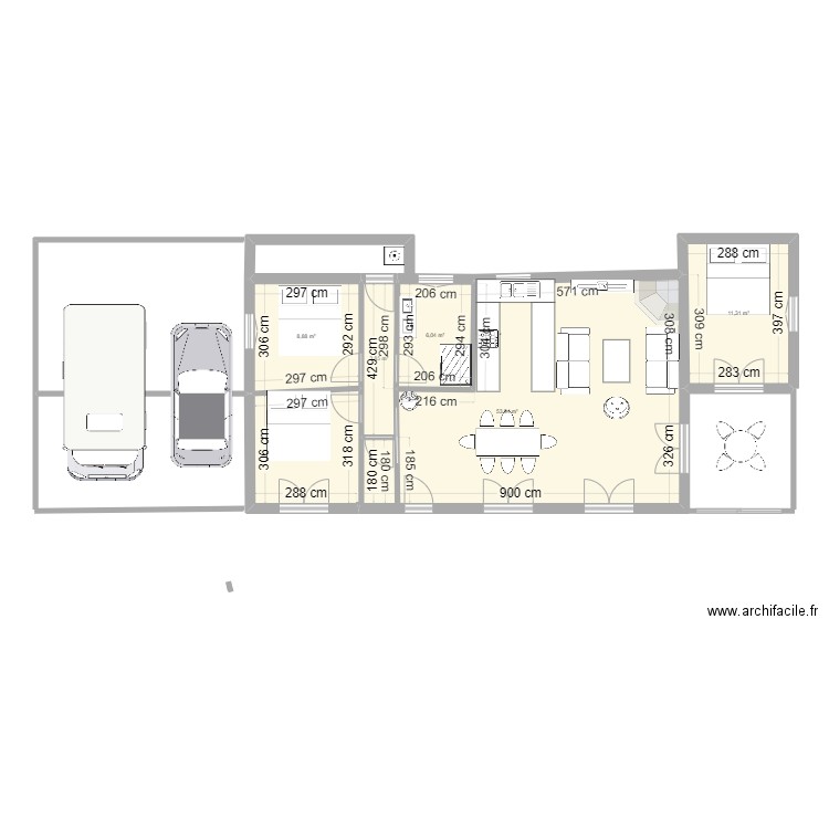 maison des bois. Plan de 5 pièces et 84 m2