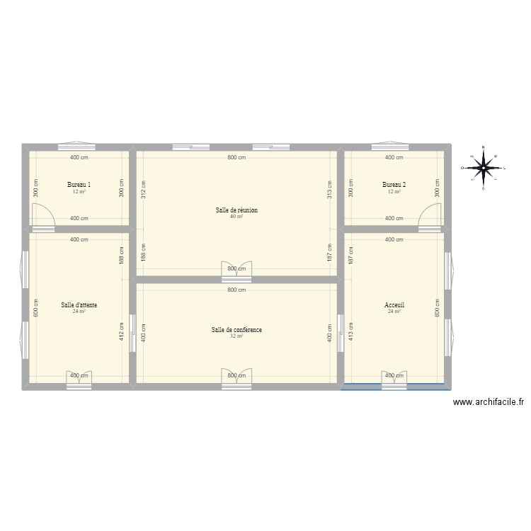 RC Jean. Plan de 6 pièces et 144 m2