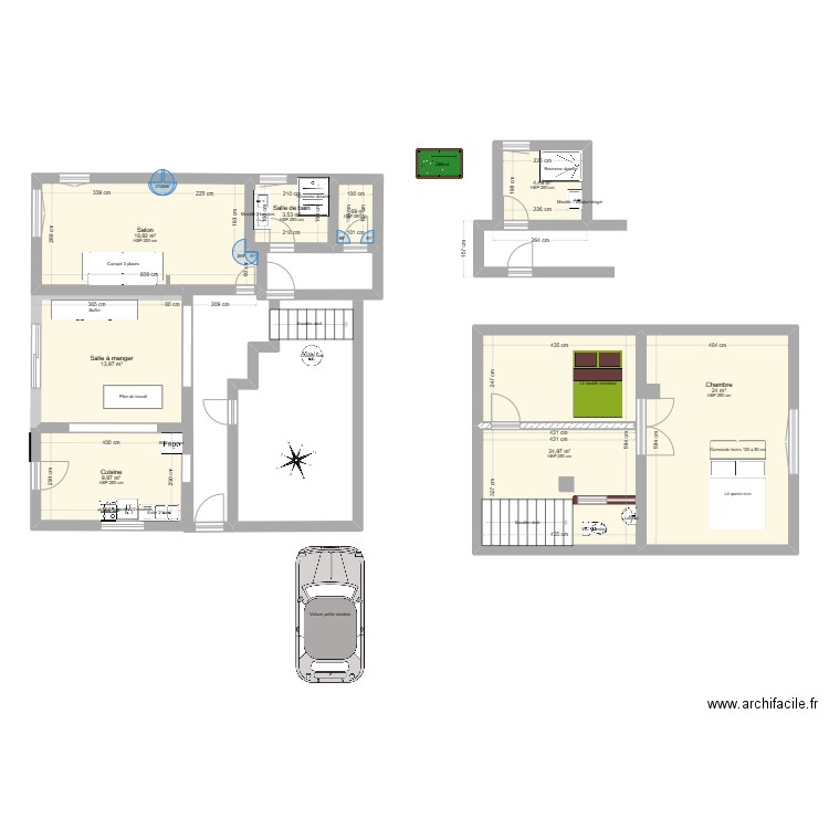 Ménestrel bis. Plan de 8 pièces et 100 m2