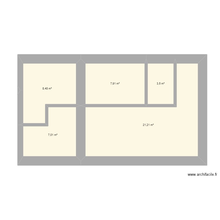 Charles. Plan de 5 pièces et 48 m2