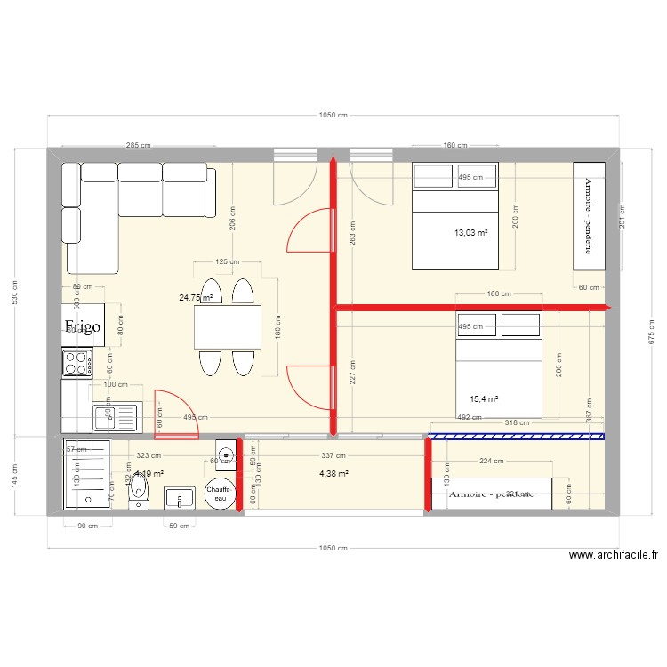 condo 9karat. Plan de 5 pièces et 62 m2