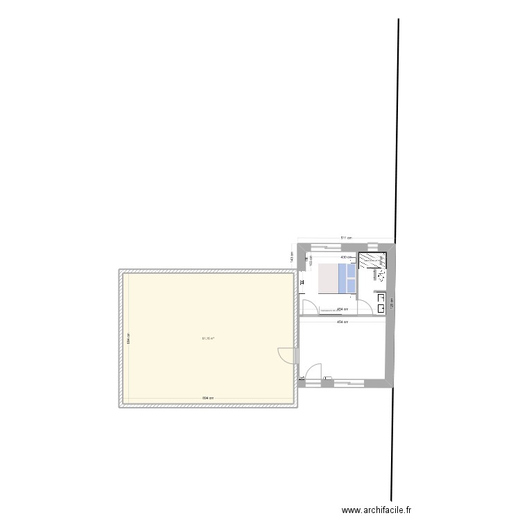 Extension PSM 2. Plan de 1 pièce et 61 m2