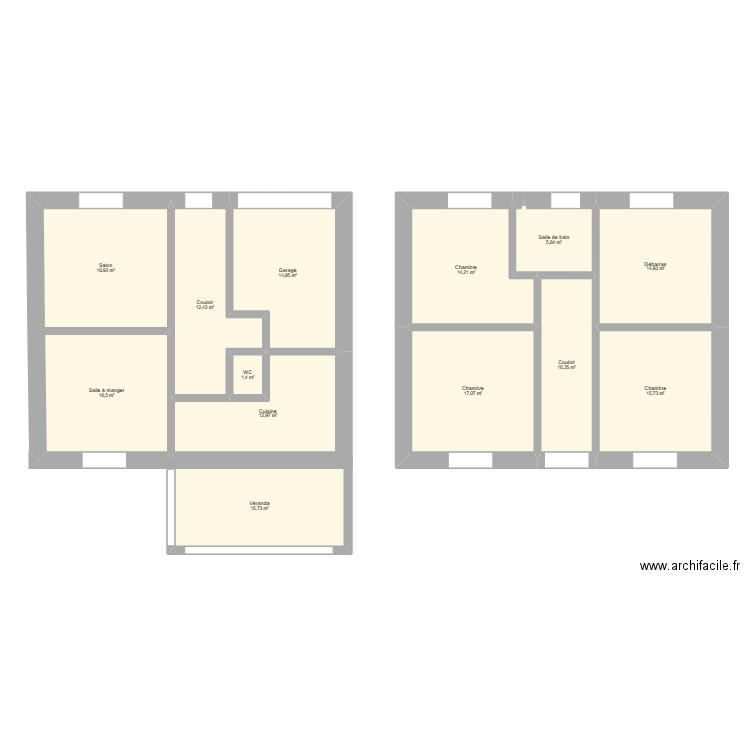 Durnal-Rez. Plan de 13 pièces et 169 m2