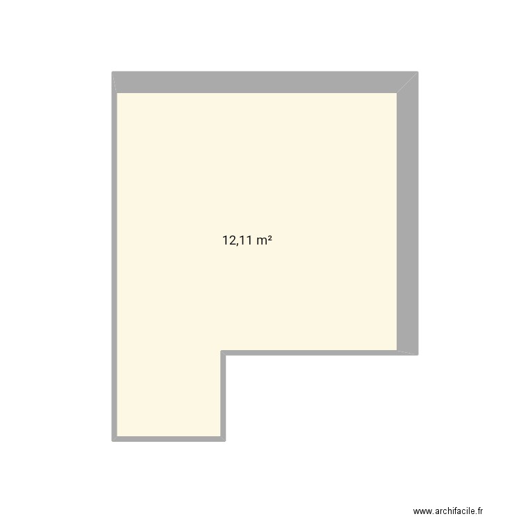 Chambre. Plan de 1 pièce et 12 m2