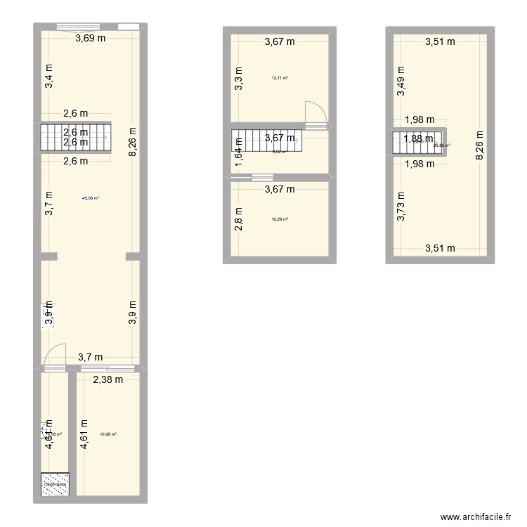 place des phalempins. Plan de 8 pièces et 118 m2