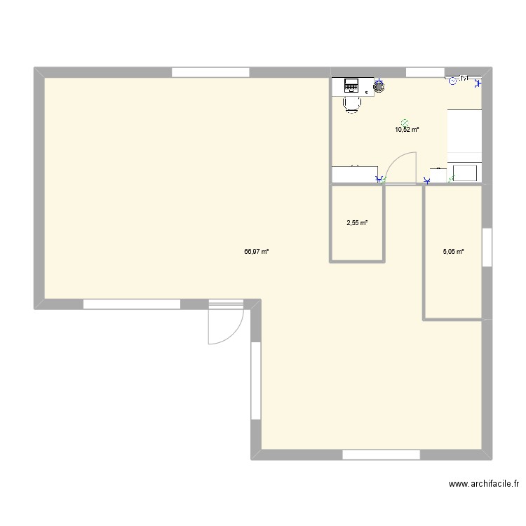 DFDETY. Plan de 4 pièces et 85 m2