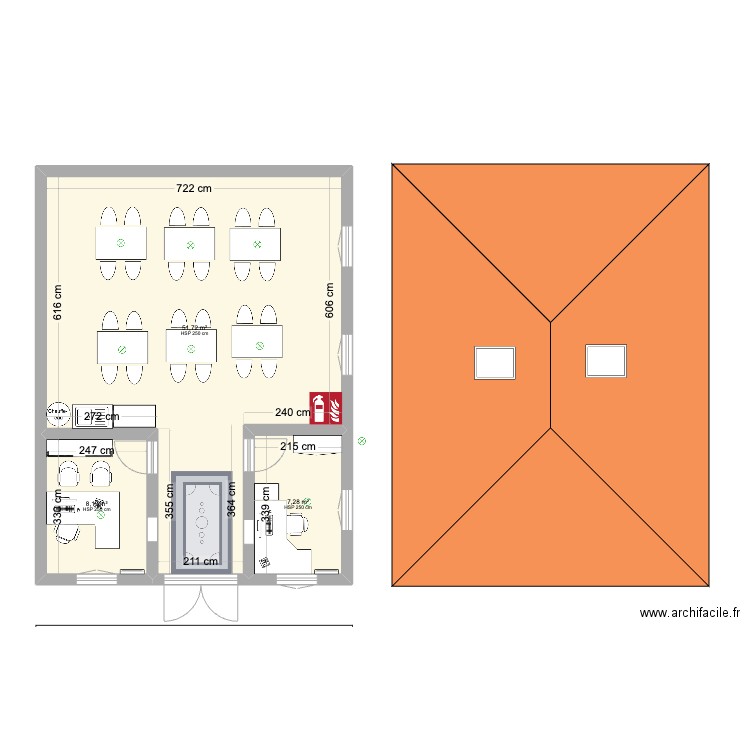 batiment neuf. Plan de 3 pièces et 67 m2