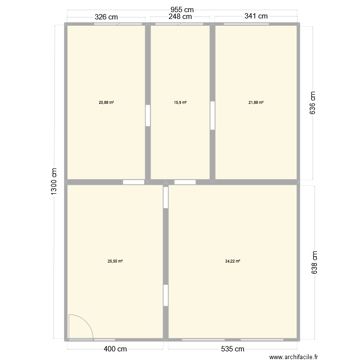 Plan SAS KSP . Plan de 5 pièces et 118 m2