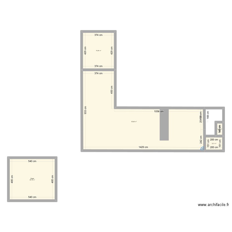 maison chantrans. Plan de 5 pièces et 132 m2