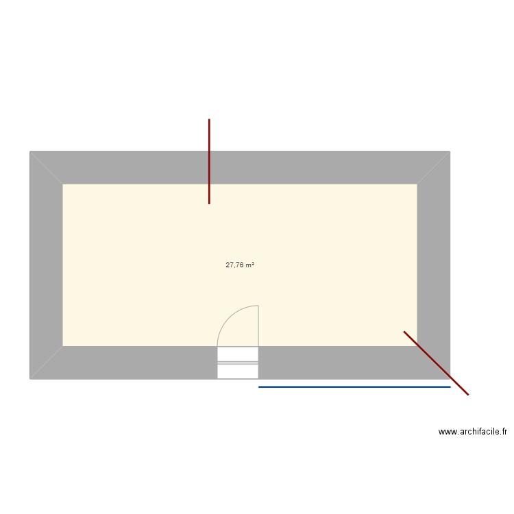 VAILLANT - PORDIC. Plan de 1 pièce et 28 m2