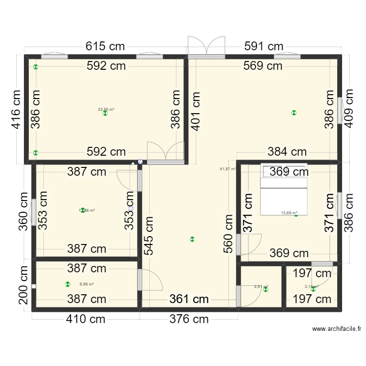 COULDS. Plan de 7 pièces et 105 m2