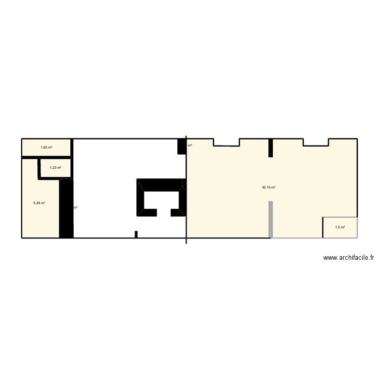 mesure. Plan de 7 pièces et 43 m2