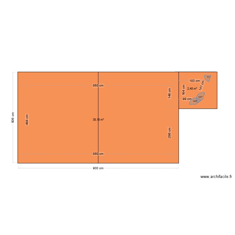 Garage Vendée. Plan de 2 pièces et 41 m2