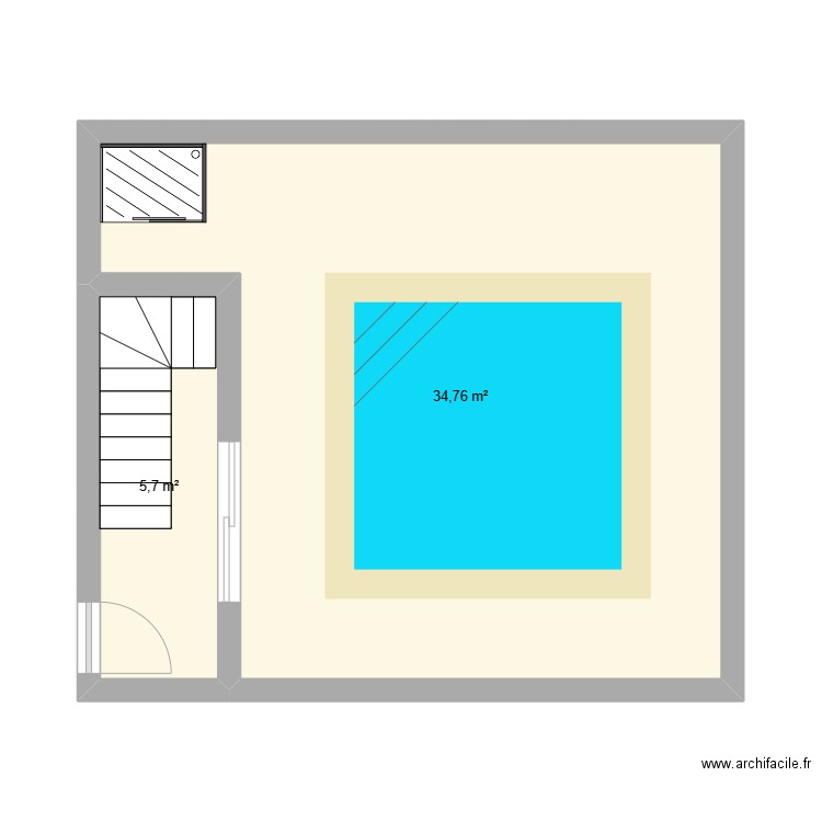 Gite 2 - Atelier. Plan de 2 pièces et 40 m2