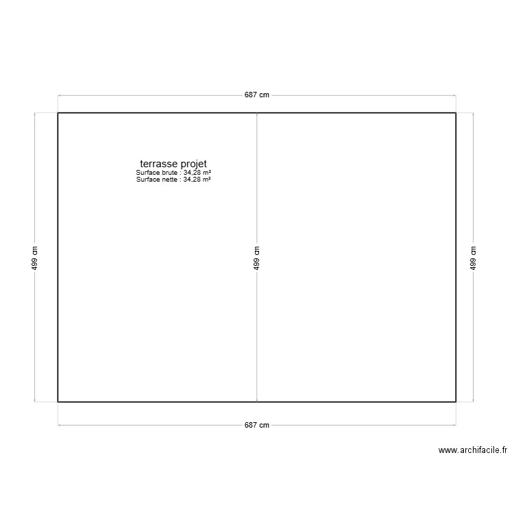 terrasse en projet. Plan de 0 pièce et 0 m2