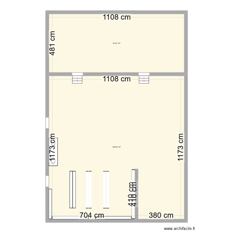 darty langon. Plan de 2 pièces et 182 m2