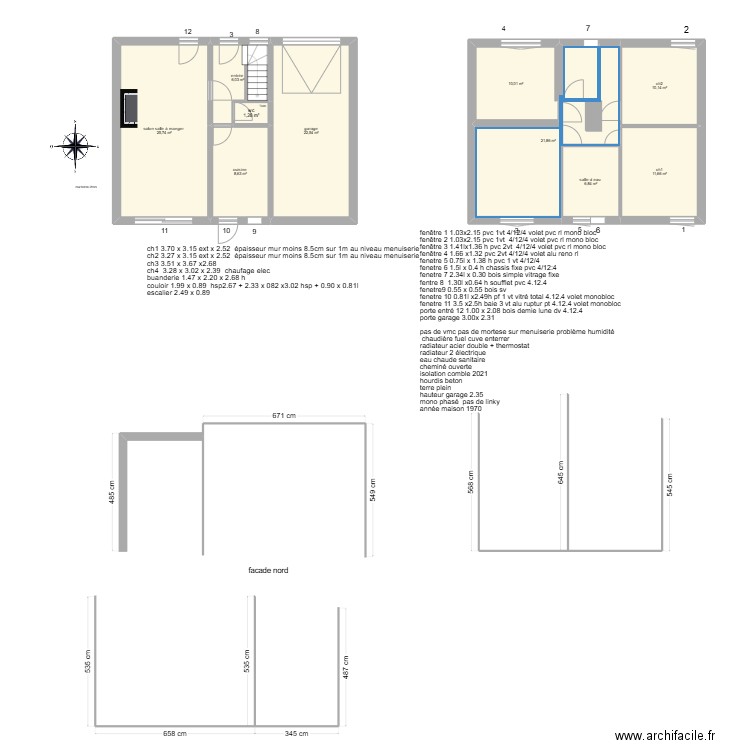 plan mo. Plan de 10 pièces et 125 m2