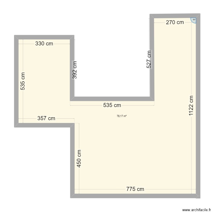 salah1. Plan de 1 pièce et 78 m2