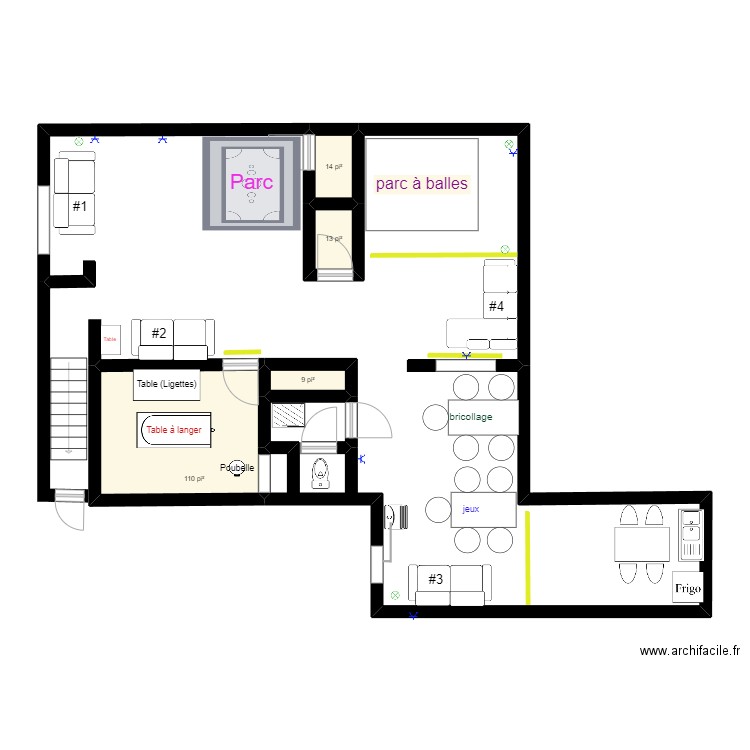 LAB- 3. Plan de 4 pièces et 13 m2