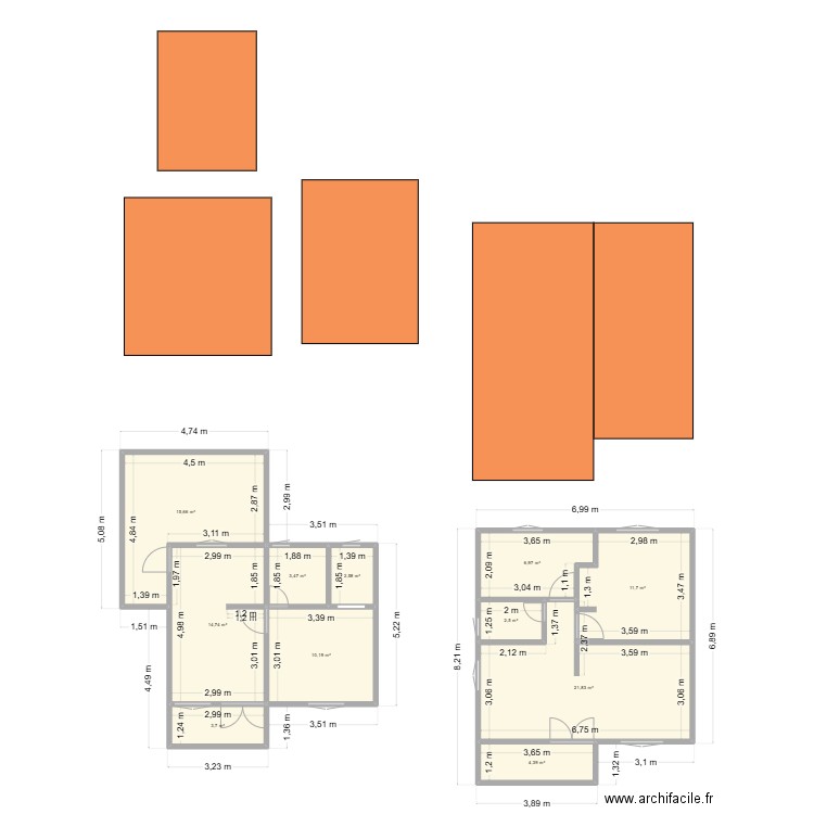 Maison village dame de fer. Plan de 11 pièces et 98 m2