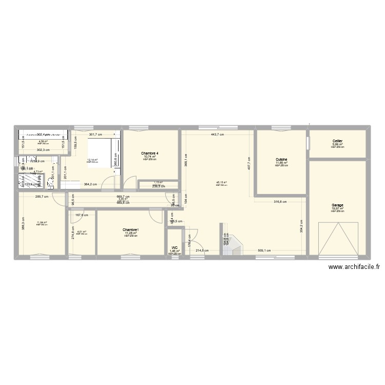 primavera modifié meublé. Plan de 14 pièces et 151 m2