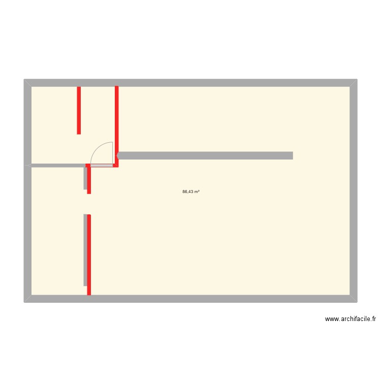 Walkin_v1. Plan de 1 pièce et 86 m2