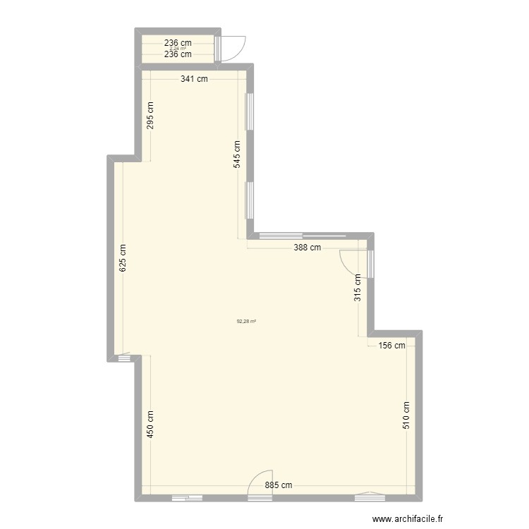 pierre guillaume. Plan de 2 pièces et 95 m2