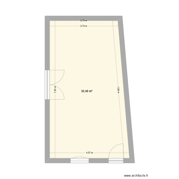 Bussière garage nu. Plan de 1 pièce et 30 m2