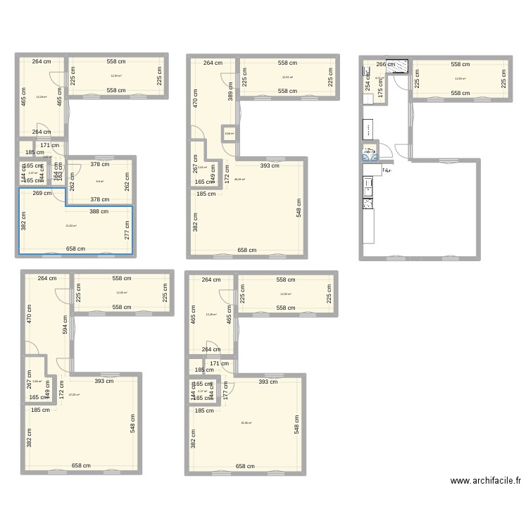 Villa Clotilde. Plan de 20 pièces et 269 m2