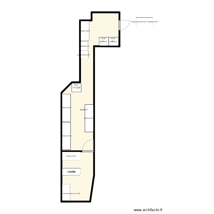 Valenciennes. Plan de 2 pièces et 30 m2