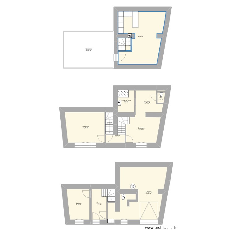 Renaud. Plan de 12 pièces et 137 m2