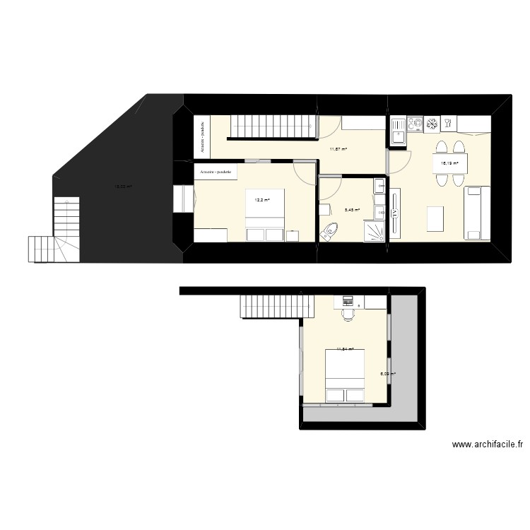 maison 8. Plan de 7 pièces et 78 m2