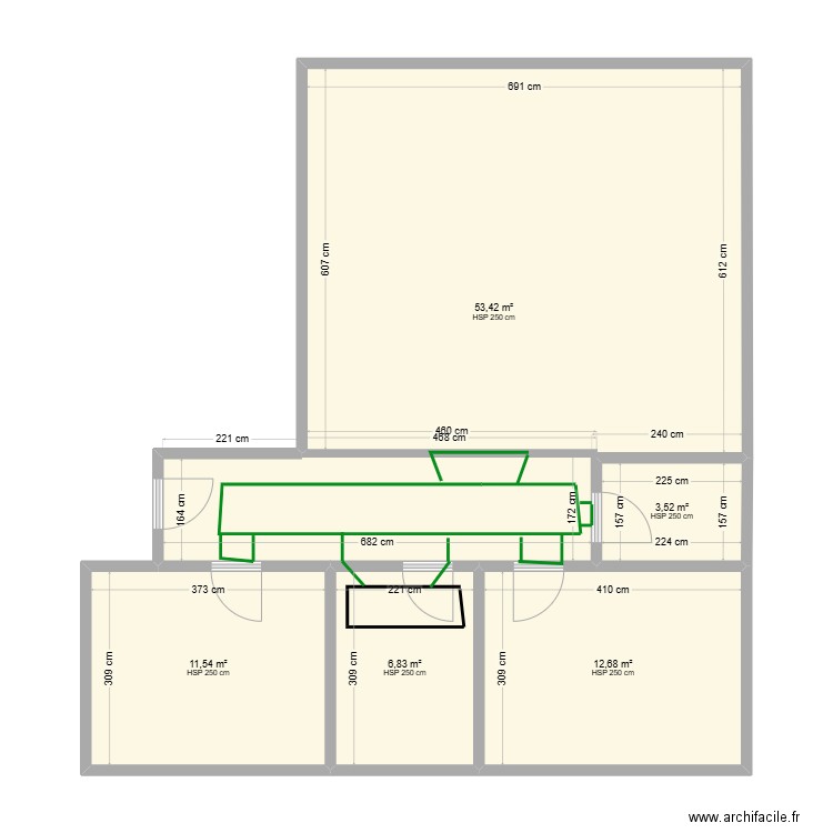 cristina singular. Plan de 5 pièces et 88 m2