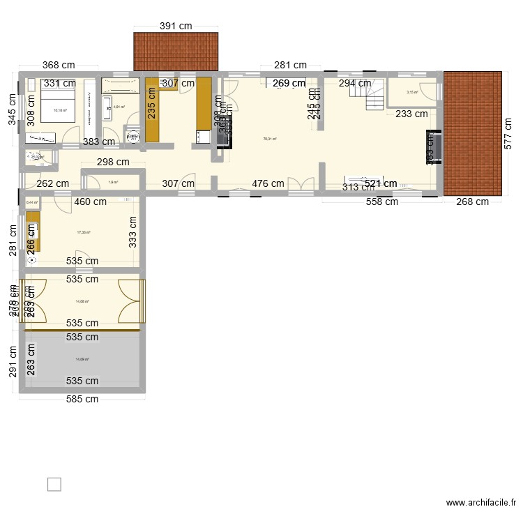 Maison Pierres. Plan de 12 pièces et 139 m2