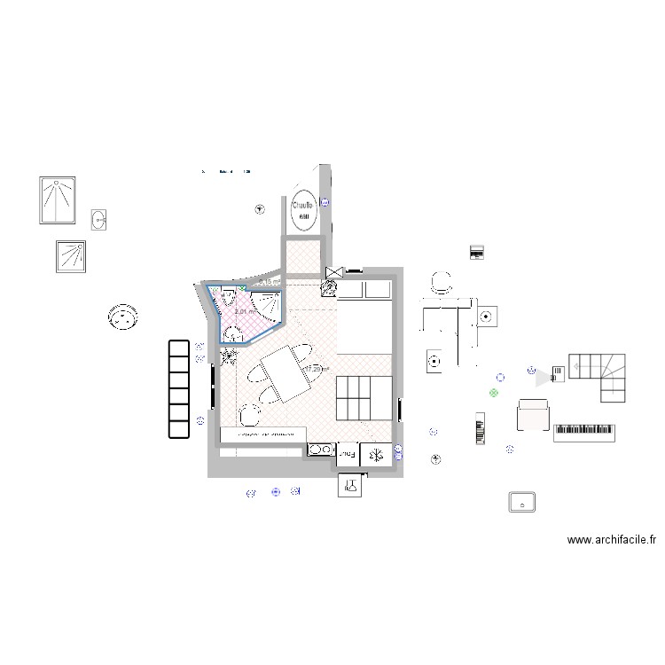 BOITE AUX CHAUSSURES cuisine 3. Plan de 3 pièces et 19 m2