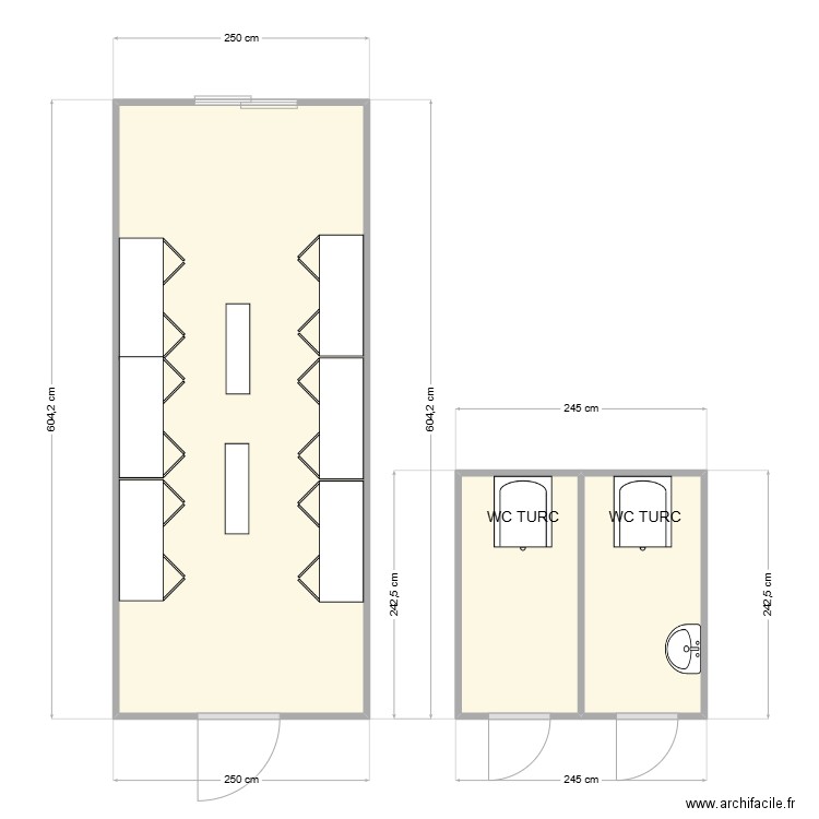 KINGSPAN CHANTIER RIVE DE GIER. Plan de 3 pièces et 20 m2