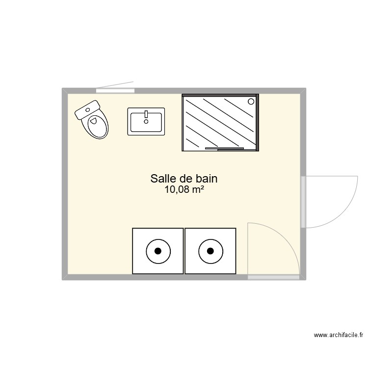 salle de bain ss. Plan de 1 pièce et 10 m2