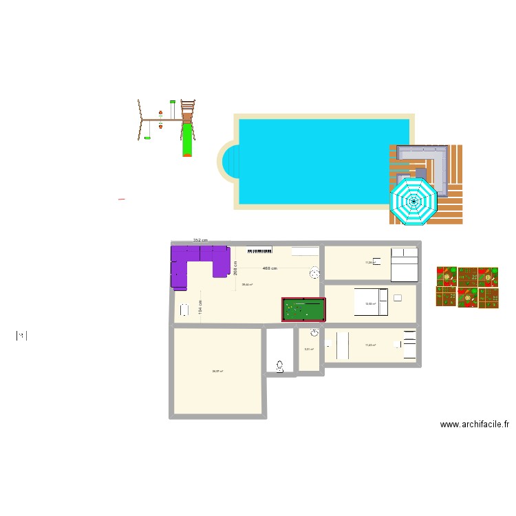 Margot's house. Plan de 6 pièces et 105 m2